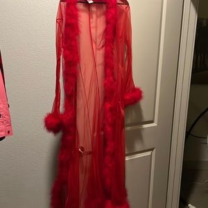 O/S STUNNING RED SEXY ROBE